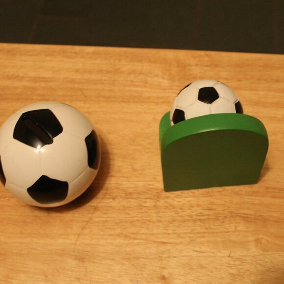 Porcelain Soccer Ball Bank and Book end - Picture 3 of 4